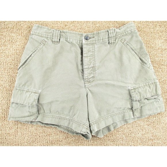 J. Crew Shorts J Crew Cargo Shorts Womens 4 Green Pockets Button